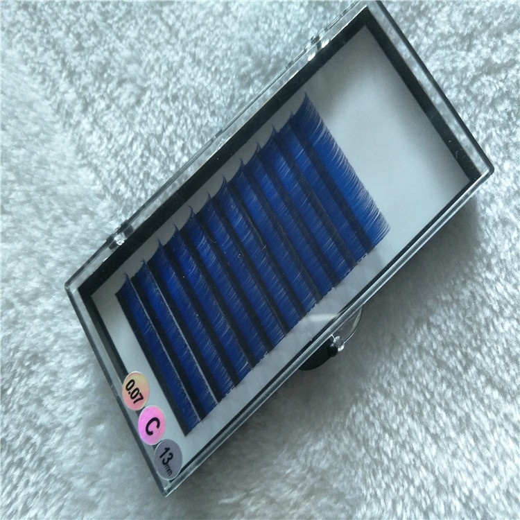 Chinese Lashes Distributer Wholesale Color Flat individual eyelashes with Deep Blue.jpg